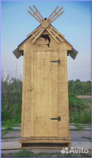 Дачный туалет деревянный прямоугольник уох 867
