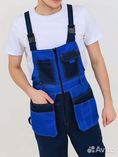 Полукомбинезон рабочий темп синий