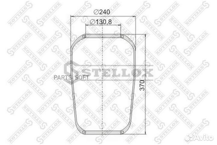 Stellox 90-06730-SX пневмоподушка кон 370-240-130.8/130.8 \MB,Scania,Volvo,BPW