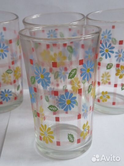 Стаканы красивые. набор 4 шт. 0,2л. Стекло