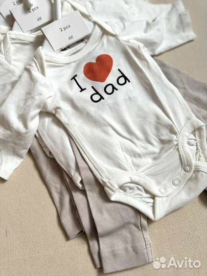 Комплект I love dad H&m 50,56,62,74