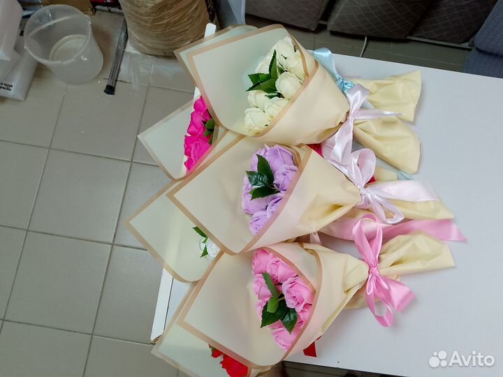 Букет из мыла розы