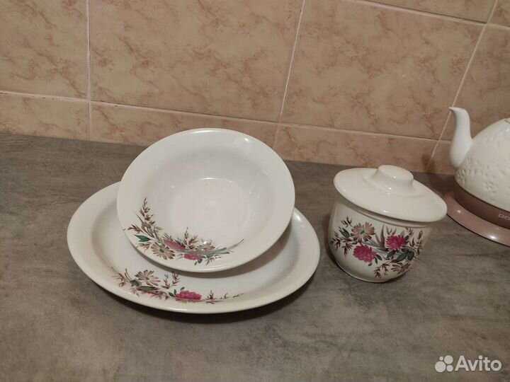Столовый сервиз фарфор СССР клевер Богдановичи
