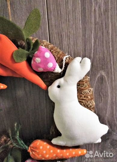 Венок Зайчик и редиска- морковка Ручная работа