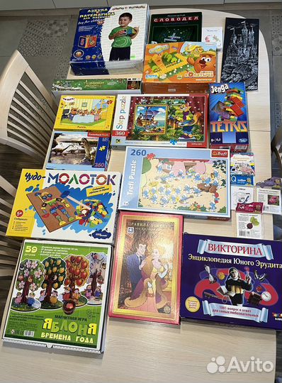 Настольные игры, пазлы, конструкторы, мозайки
