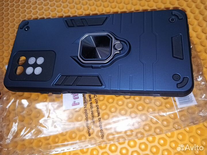 Чехол Infinix Note 10 Pro защита камер и кольцо