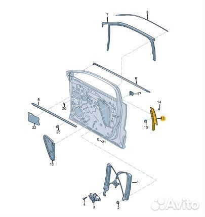 Накладка двери передняя левая Skoda Karoq djka