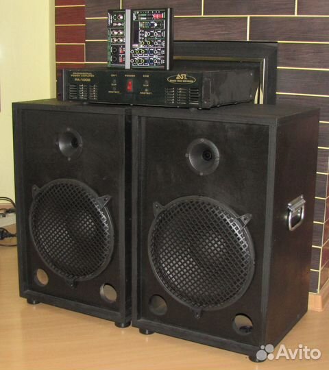 Колонки F-Music 1086W Pro Вч.Горн-10s+Усилок+Mixer