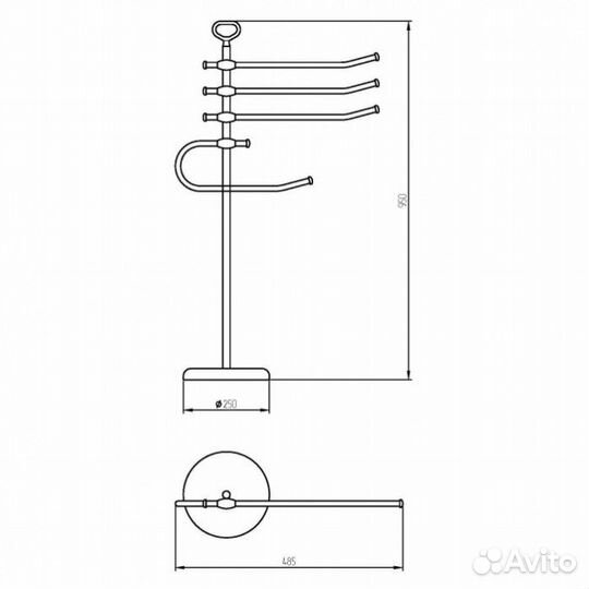 Стойка Migliore Mirella 17196 бронза