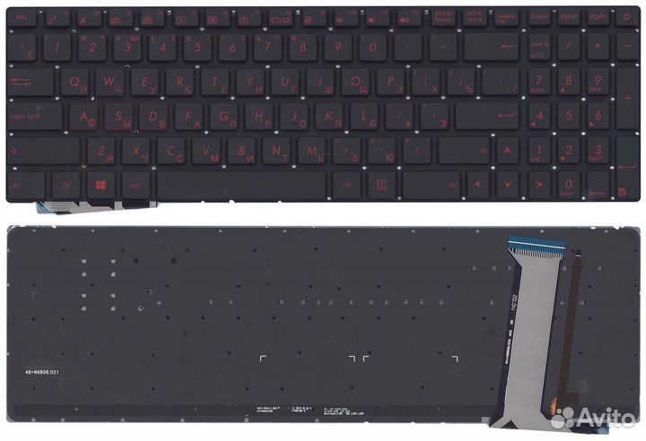Клавиатура для Asus N551J G551 Красные буквы p/n: