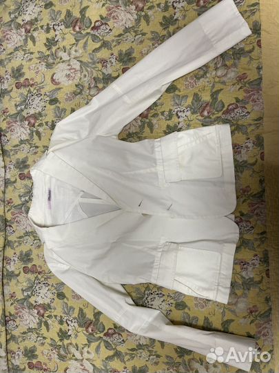 Белый хлопковый пиджак