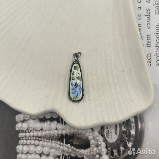 Советский винтажный кулон, финифть, СССР