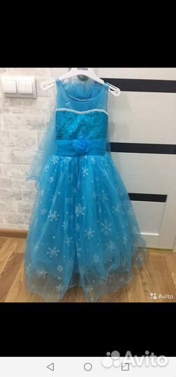 Платье Эльзы Холодное сердце для девочки 104-110