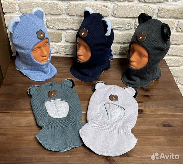 Шапка шлем утеплённый для мальчиков Зима