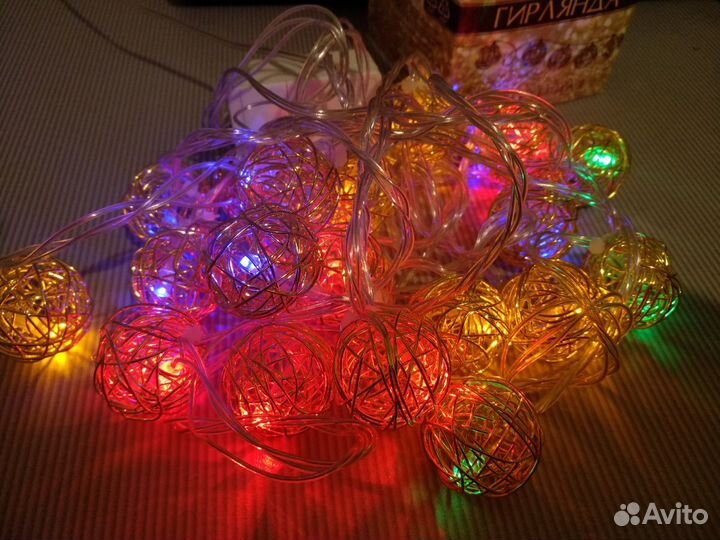 Гирлянда новая, 8 режимов, цветные лампы