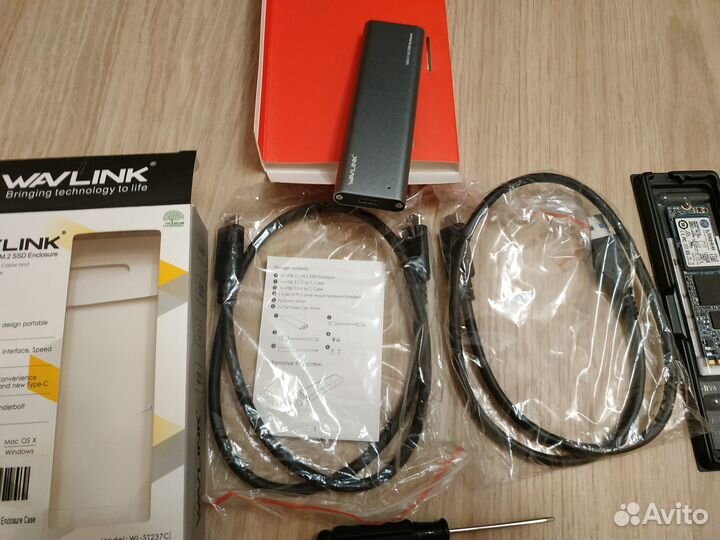 Внешний SSD M.2 120GB Type-C Gen 2 10Gbps WL-ST237