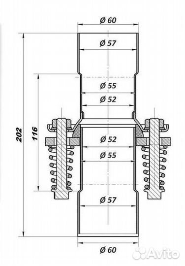 Фланец глушителя 45 50 55 57 60 мм nissan toyota
