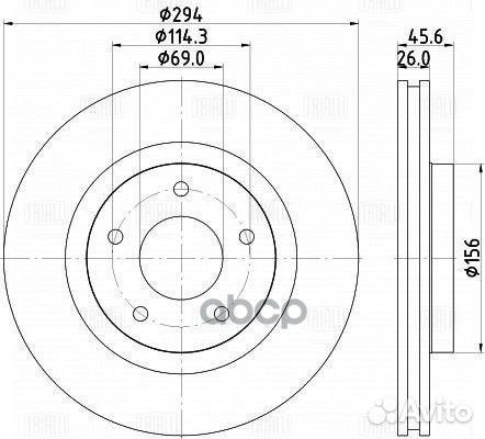 Диск тормозной перед DF117303 Trialli