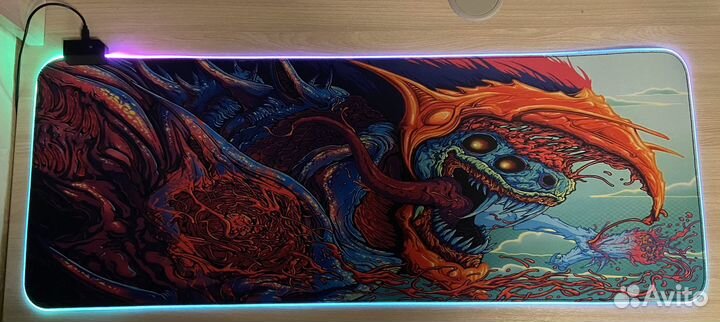 Коврик компьютерный игровой с подсветкой 800/300