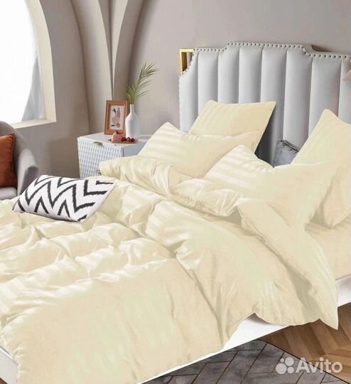 Страйн сатин с простыней на резинке