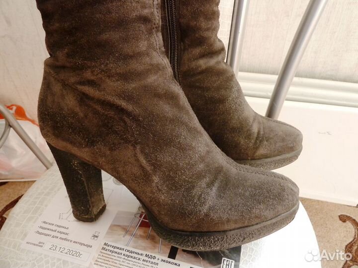 Зимние женские сапоги Calipso нат. замша и мех 38