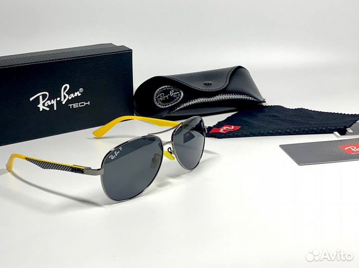 Очки Ray Ban авиатор желтые