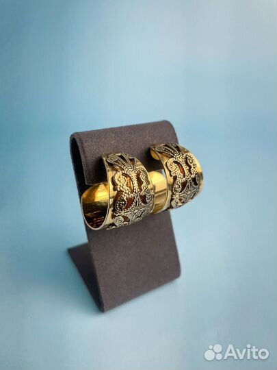 Клипсы винтажные кольца с узорами 70гг США К6