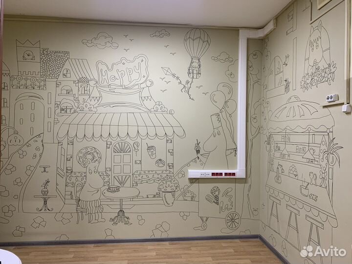 Роспись витрин и меловых досок