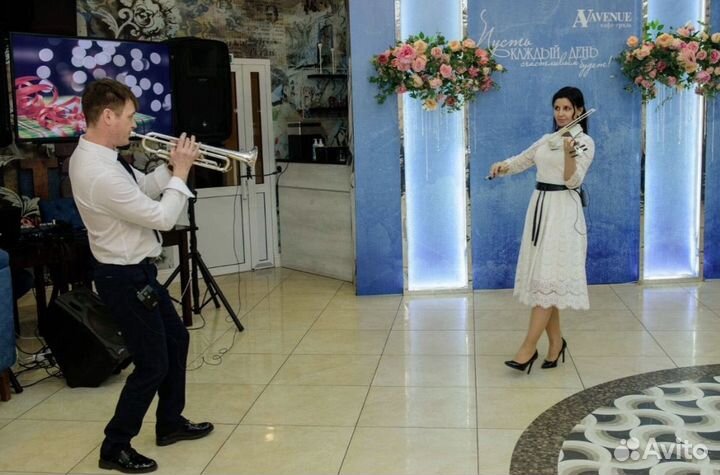 Живая музыка. Инструментальный дуэт.Скрипка.Труба