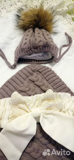 Вязаный плед на выписку