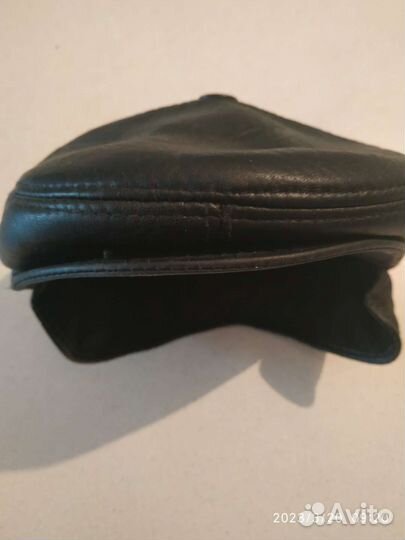 Мужская кепка кожаная