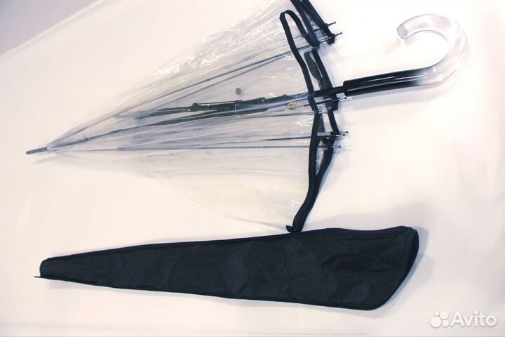 Зонт трость прозрачный