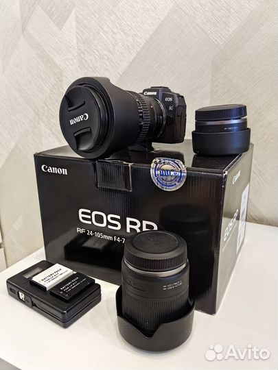 Фотоаппарат canon eos rp с адаптером и объективом