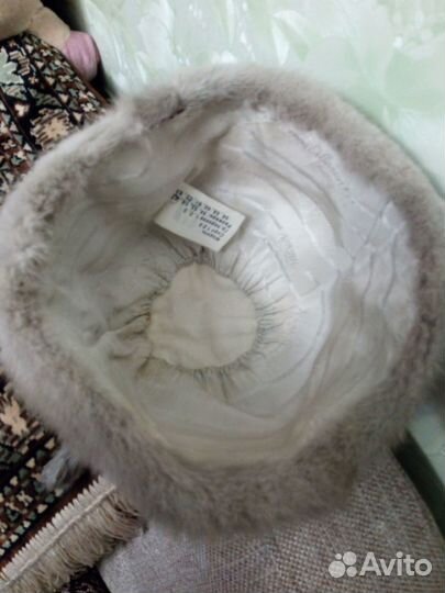 Шапка серо- голубая норка