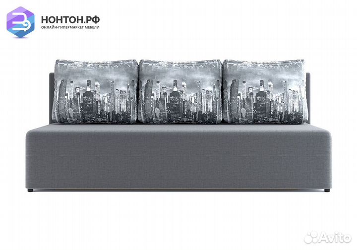 Диван еврокнижка Нексус серый / город серый