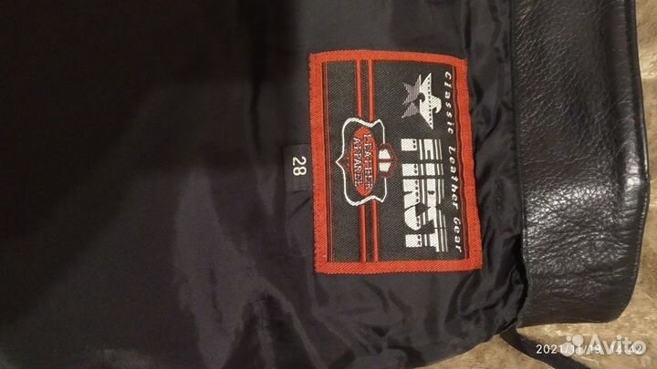 Штаны кожаные байкерские