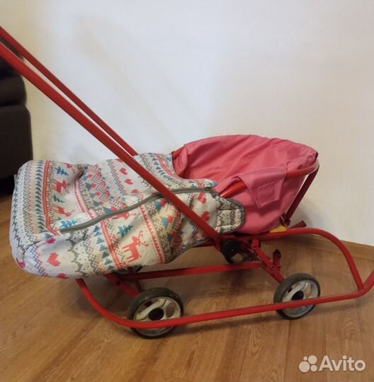 Санки детские на больших колесах