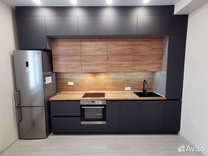 Прямая кухня мдф фасады