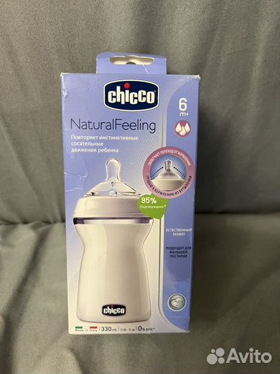 Бутылочка для кормления chicco natural feeling 6+