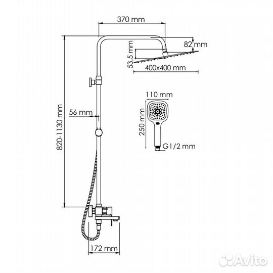 Душевая система Wasserkraft A177.119.065.010.CH