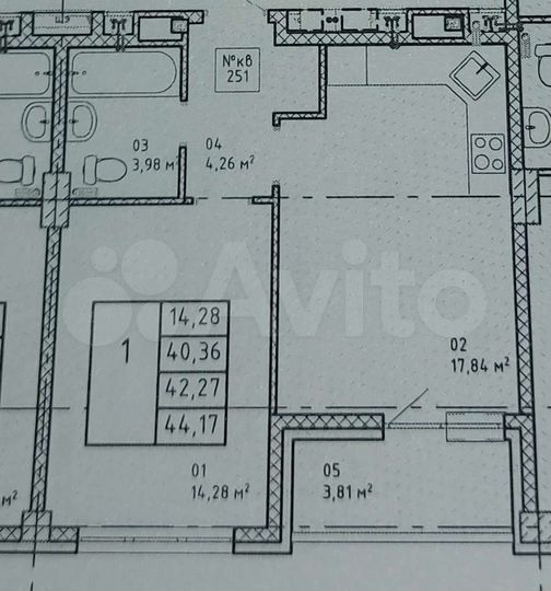 1-к. квартира, 44,2 м², 13/18 эт.