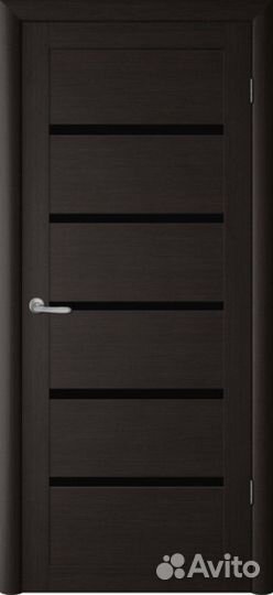 Межкомнатная дверь Вена остеклённая тёмный кипарис