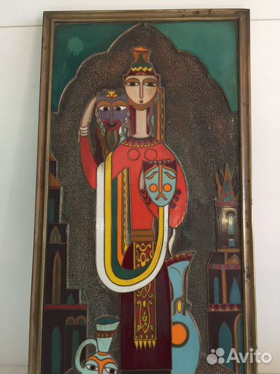 Панно картина бронза эмаль