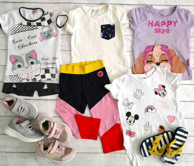 Фирменные вещи и обувь пакетом для девочки 110 116