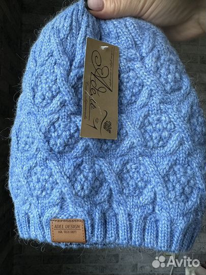 Шапка женская вязаная шерстяная