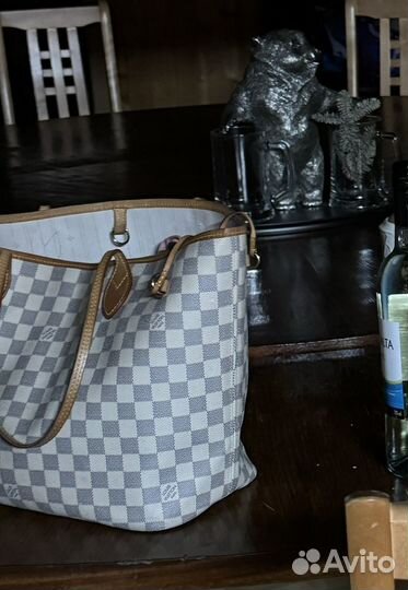 Сумка louis vuitton neverfull белая оригинал