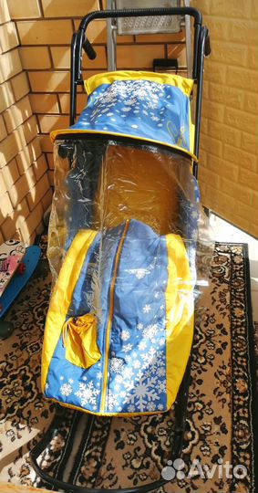 Санки-коляска Скользяшки Снегурочка