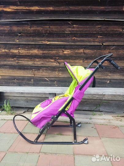 Детские санки-коляска с колесиками