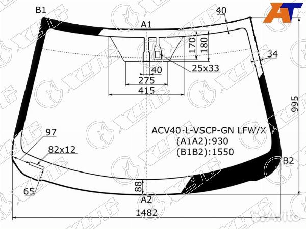 Стекло лобовое toyota camry japan