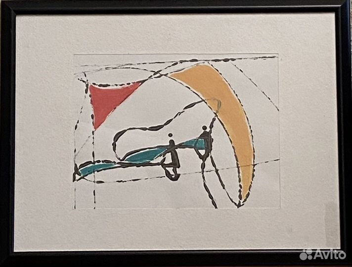 Интерьерная картина графика смешанная техника